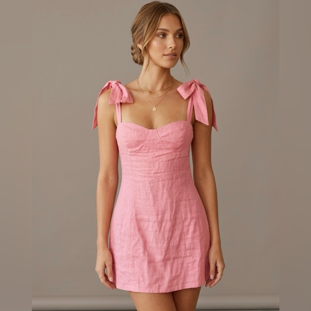 Pink Linen Sundress
